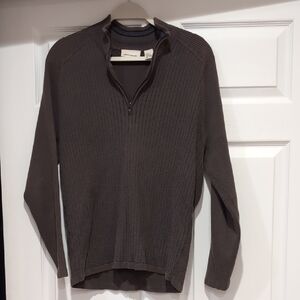 DKNY Men's Dark Brown Zip-Up Sweater